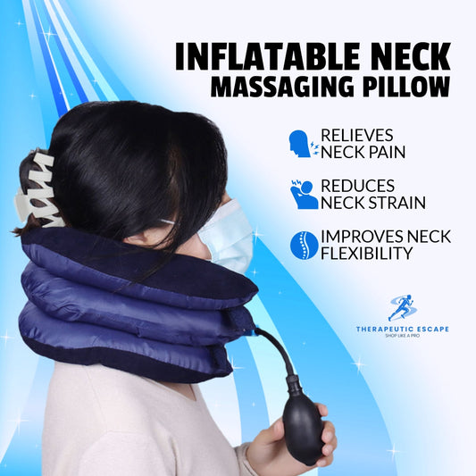 Inflatable Neck Massage Pillow / Cervical Vertebra Traction Device / Neck & Shoulder Pain Relief /  Headache Relief / Relaxing Message Pillow