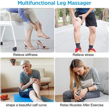 ReliefPro Style Electric Air Compression Leg Massager Pneumatic Foot and Calf Heated Air Wraps Handheld Controller Muscle Relax Pain Relief