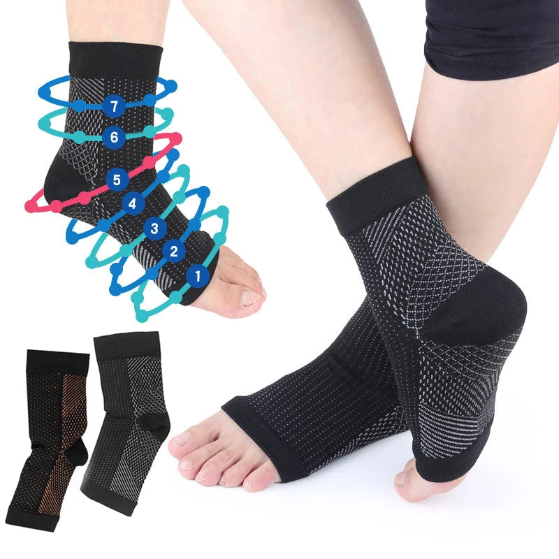 One Compress 1 Pair Ankle Brace Sock Compression Socks Ankle Support Pain Relief Socks Foot Anti-Fatigue Compression Sport Running Yoga Socks