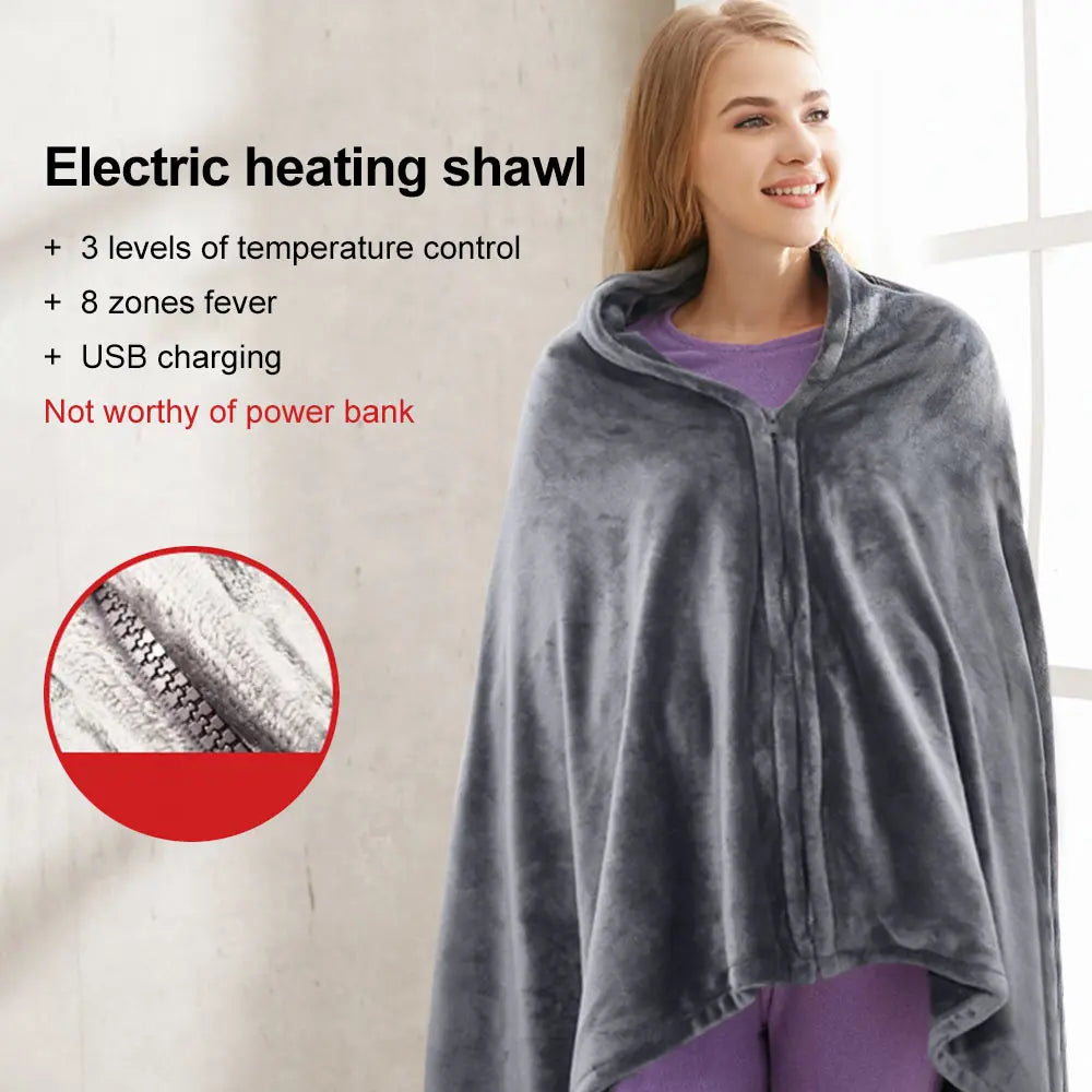 Electric Shouder Shawl Heating Blanket Physiotherapy Infrared Mat for Office Home Shoulder Back Air Room Keep Warm 150*80cm