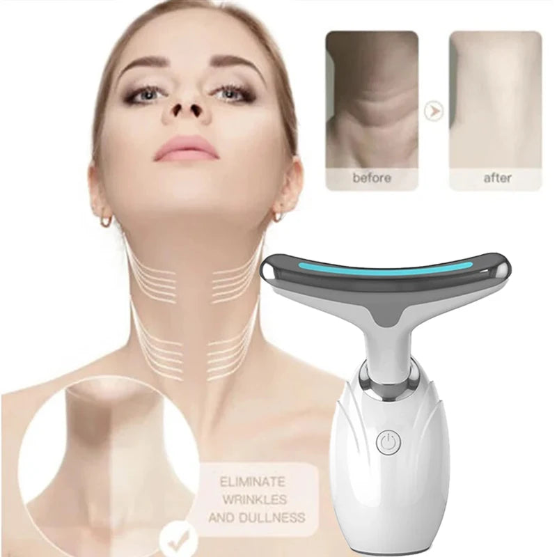 HF Facial Lifting Machine Face Neck Massager Red Blue Light Phototherapy Radio Frequency Skin Tightening Anti Wrinkle Devices