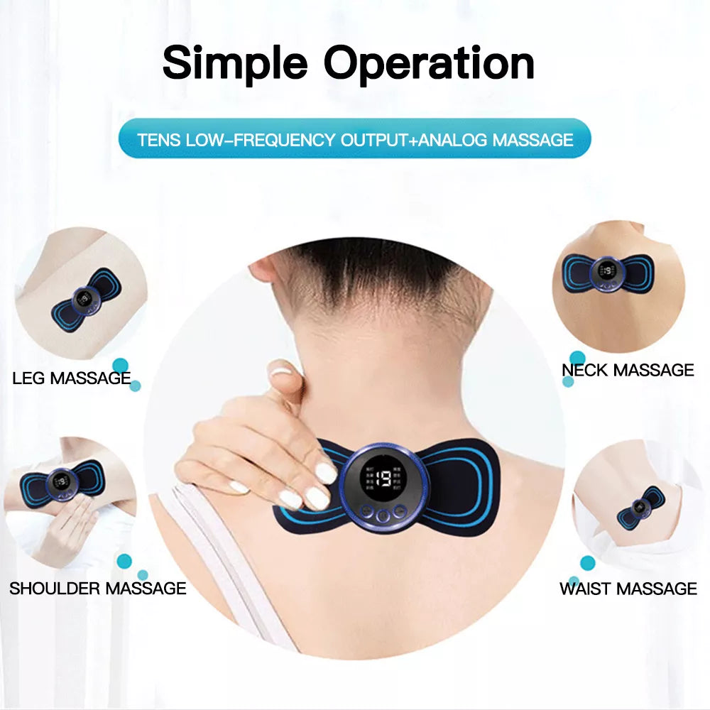 Electric Pulse Neck Massager EMS Cervical Massage Patch Lcd Display Neck Back Muscle Stimulator Tens Relief Pain