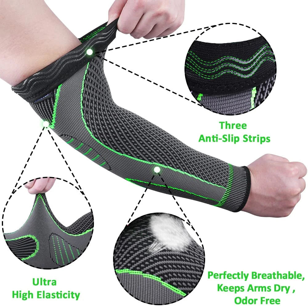 1Pcs Elbow Braces Compression Arm Sleeves for Men & Women, Non-Slip Breathable Arm Support for Tendonitis, Tennis Elbow