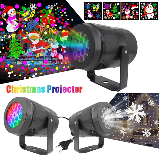 Christmas Projector Light Outdoor Holiday Led Projection Lamp Waterproof Xmas Decor Snowflake Laser Light Party Stage Lights