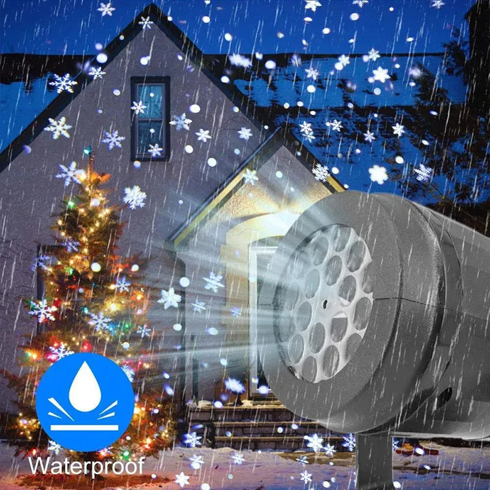 Christmas Projector Light Outdoor Holiday Led Projection Lamp Waterproof Xmas Decor Snowflake Laser Light Party Stage Lights