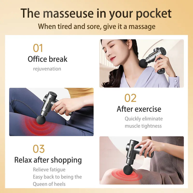 Mini Portable Fascia Gun Electric Massage Gun Massager For Body Neck Back Deep Tissue Muscle Relaxation Fitness
