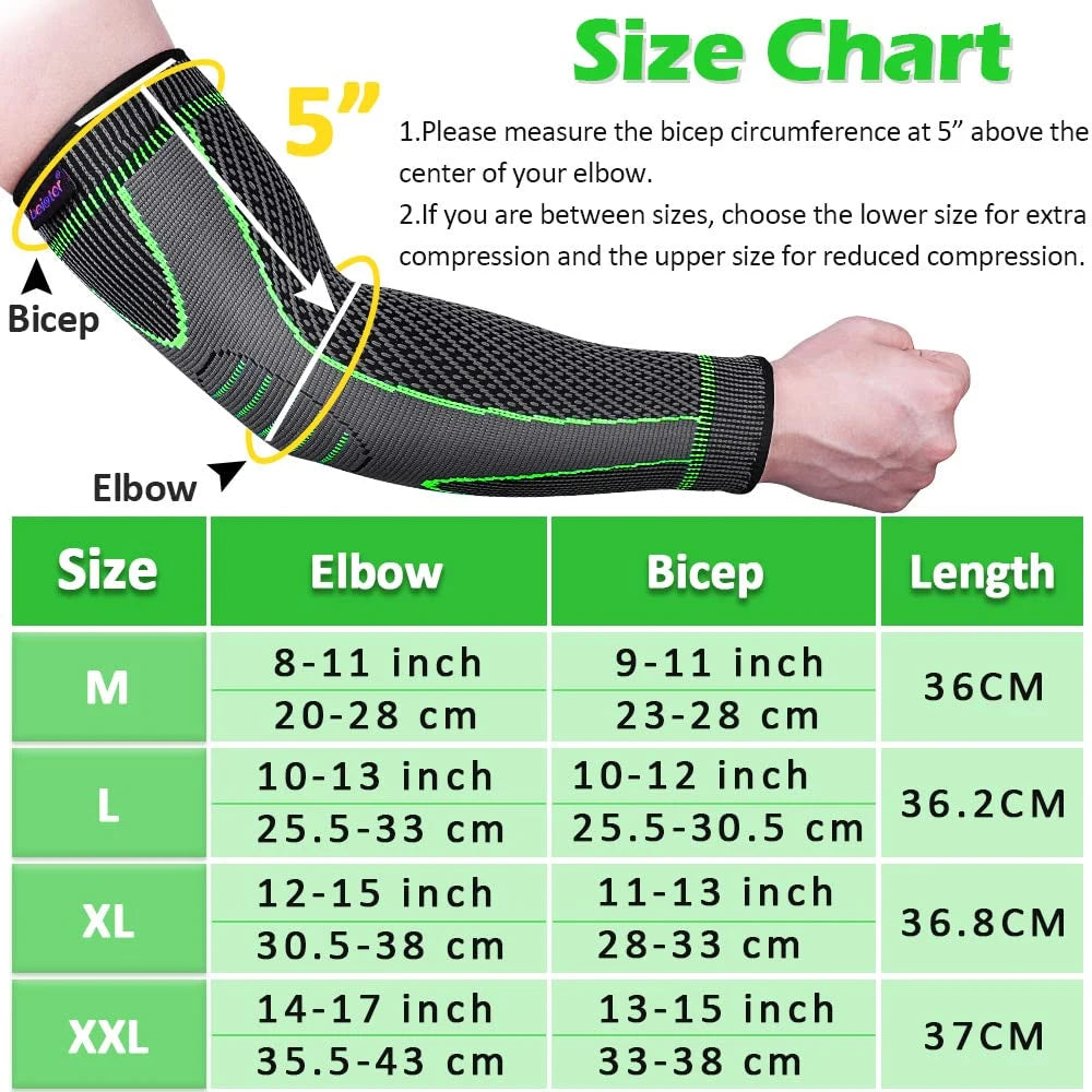 1Pcs Elbow Braces Compression Arm Sleeves for Men & Women, Non-Slip Breathable Arm Support for Tendonitis, Tennis Elbow