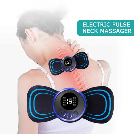 Electric Pulse Neck Massager EMS Cervical Massage Patch Lcd Display Neck Back Muscle Stimulator Tens Relief Pain