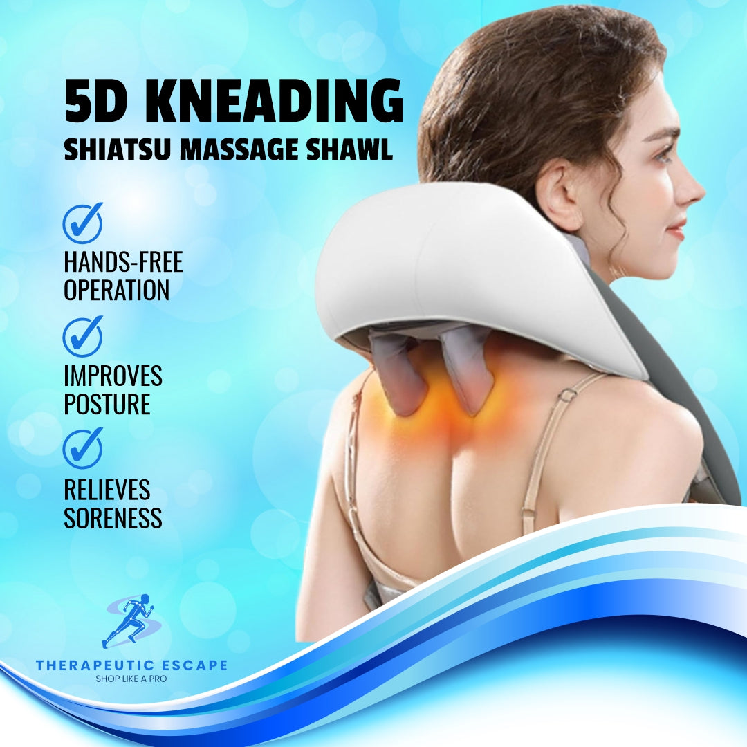 New 5D Kneading Shiatsu Massage Shawl Chiropractic Back Massager