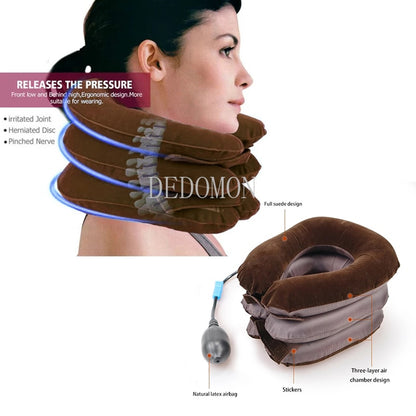 Inflatable Neck Massage Pillow / Cervical Vertebra Traction Device / Neck & Shoulder Pain Relief /  Headache Relief / Relaxing Message Pillow
